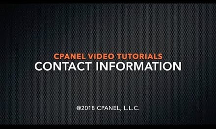 cPanel Tutorials: Contact Information